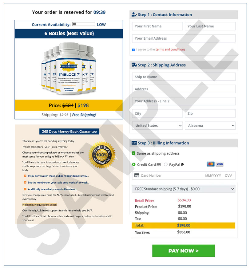 TriBlock 7 - Secure Checkout Page